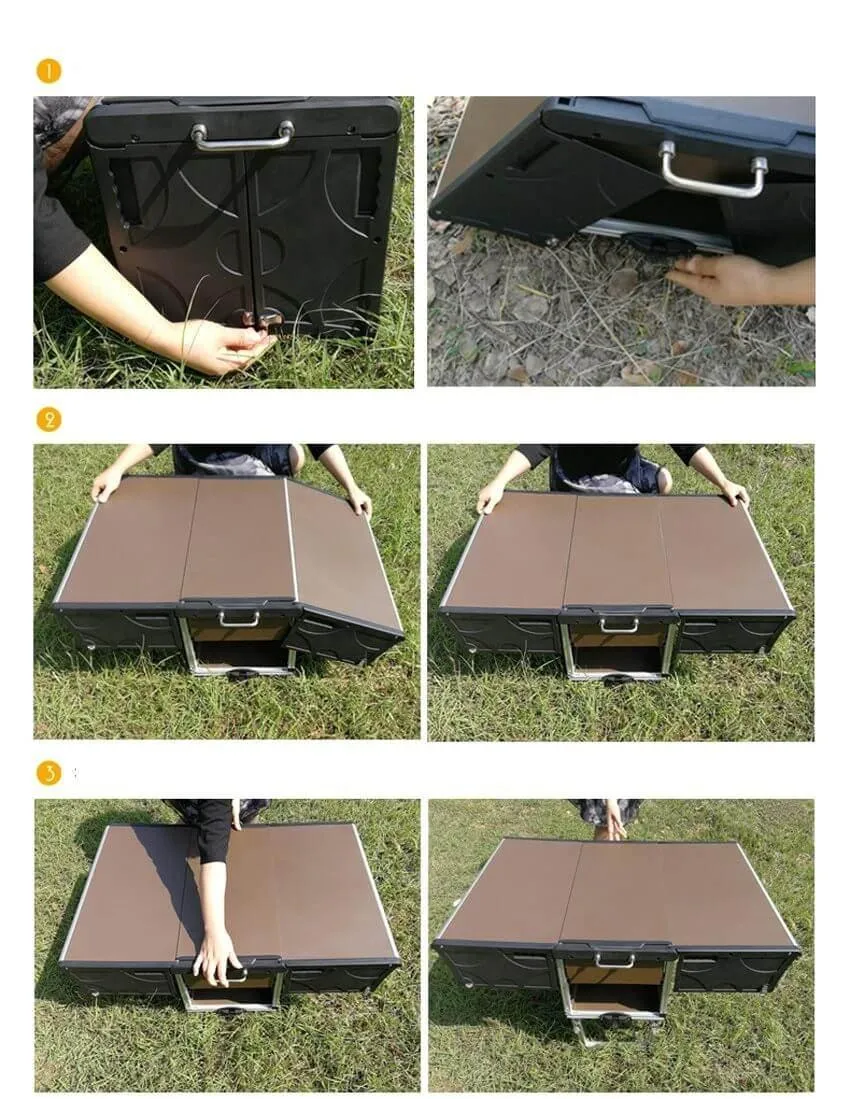 Portable Camping Kitchen - Foldable Outdoor Cooking Station