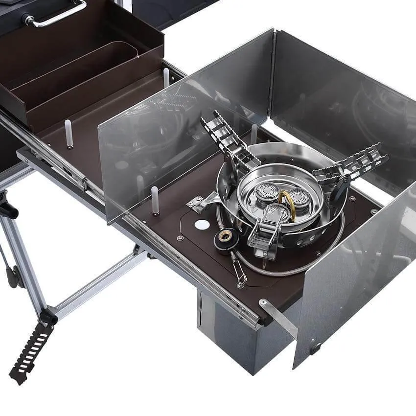 Portable Camping Kitchen - Foldable Outdoor Cooking Station