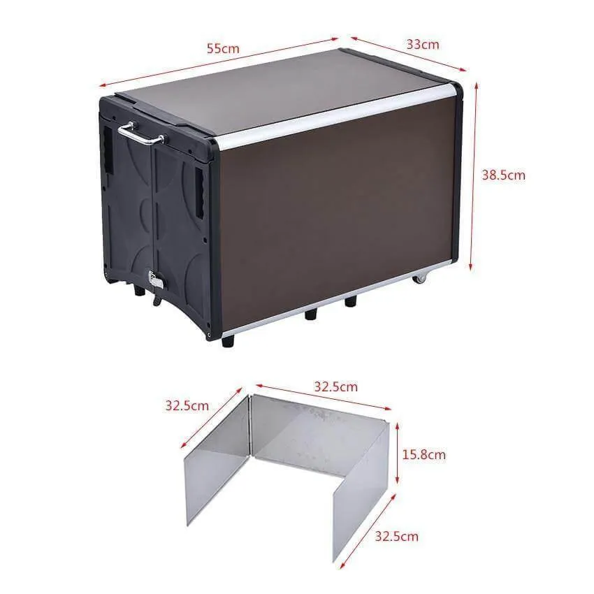 Portable Camping Kitchen - Foldable Outdoor Cooking Station