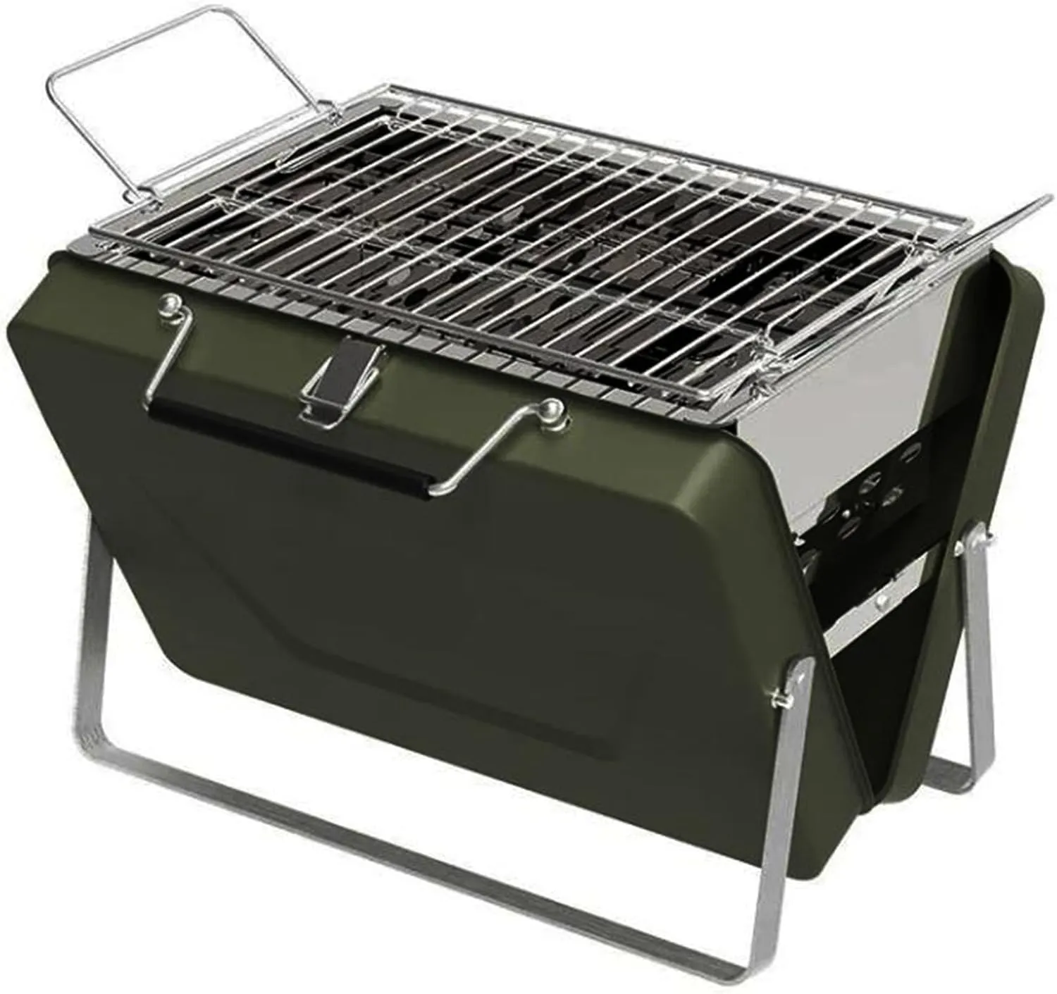 Portable Camping Stove Barbecue, 2-in-1 Propane Charcoal Barbecue, with Stand and Foldable Barbecue Rack, Used for Outdoor Cooking, Backyard Travel picnics
