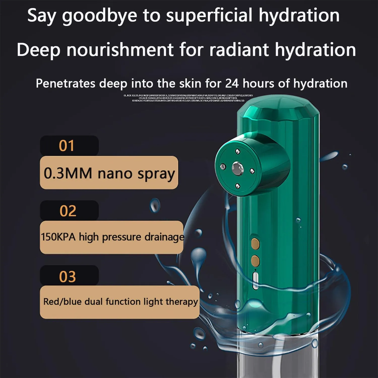 Portable Facial Mister, Handheld Face Humidifier with 30ML Water Tank and 0.3MM Nano Spray, Red Light Skin Rejuvenation   Blue Light Acne Removal for Weekends, Travel, and Daily Hydration