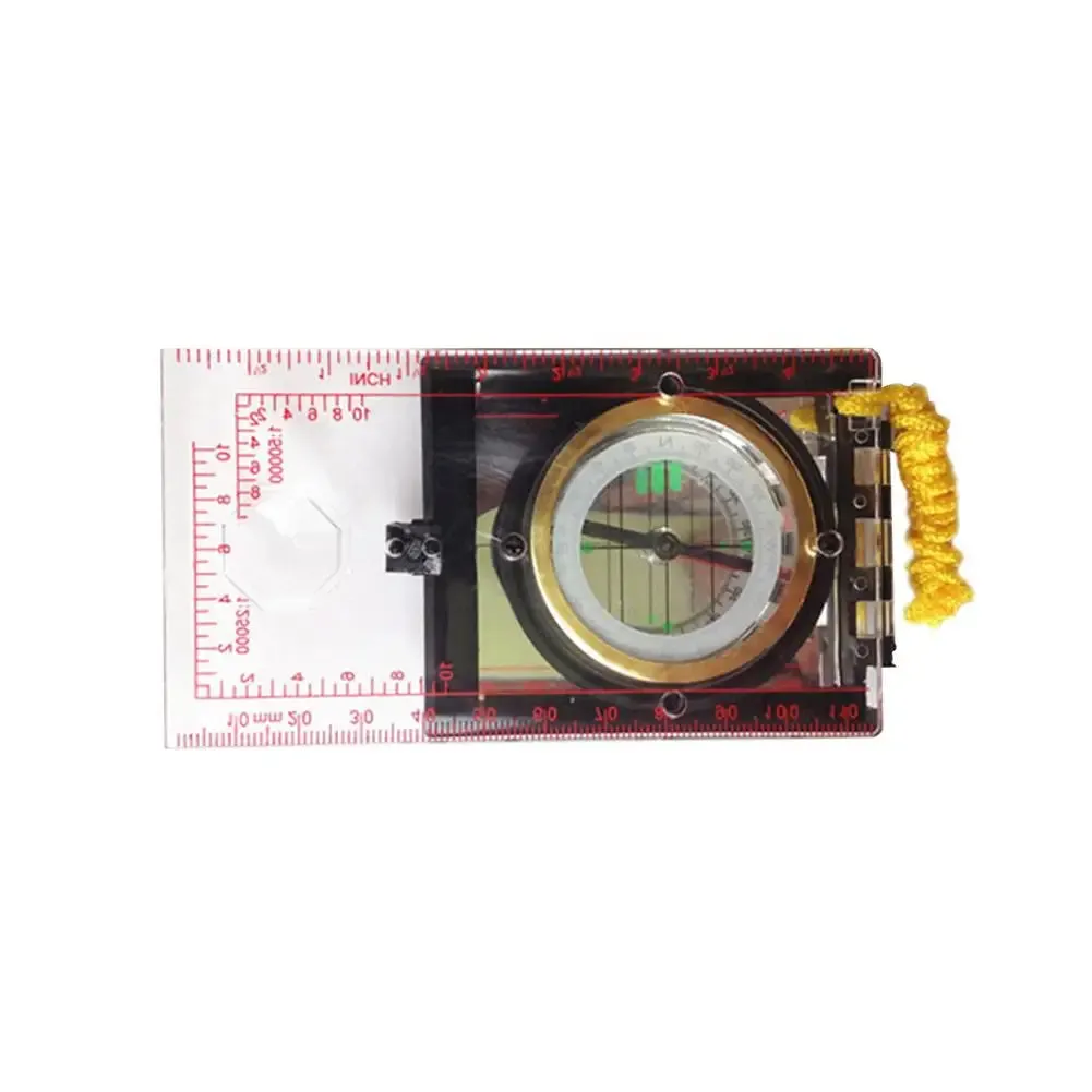 Portable Magnifying Compass - Navigation Map Reading Compass with Lanyard, Mirror, and Ruler for Camping, Hiking, and Traveling