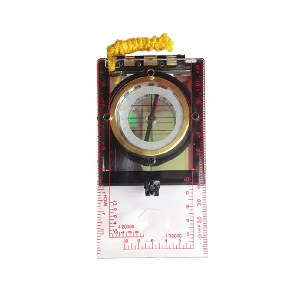 Portable Magnifying Compass - Navigation Map Reading Compass with Lanyard, Mirror, and Ruler for Camping, Hiking, and Traveling