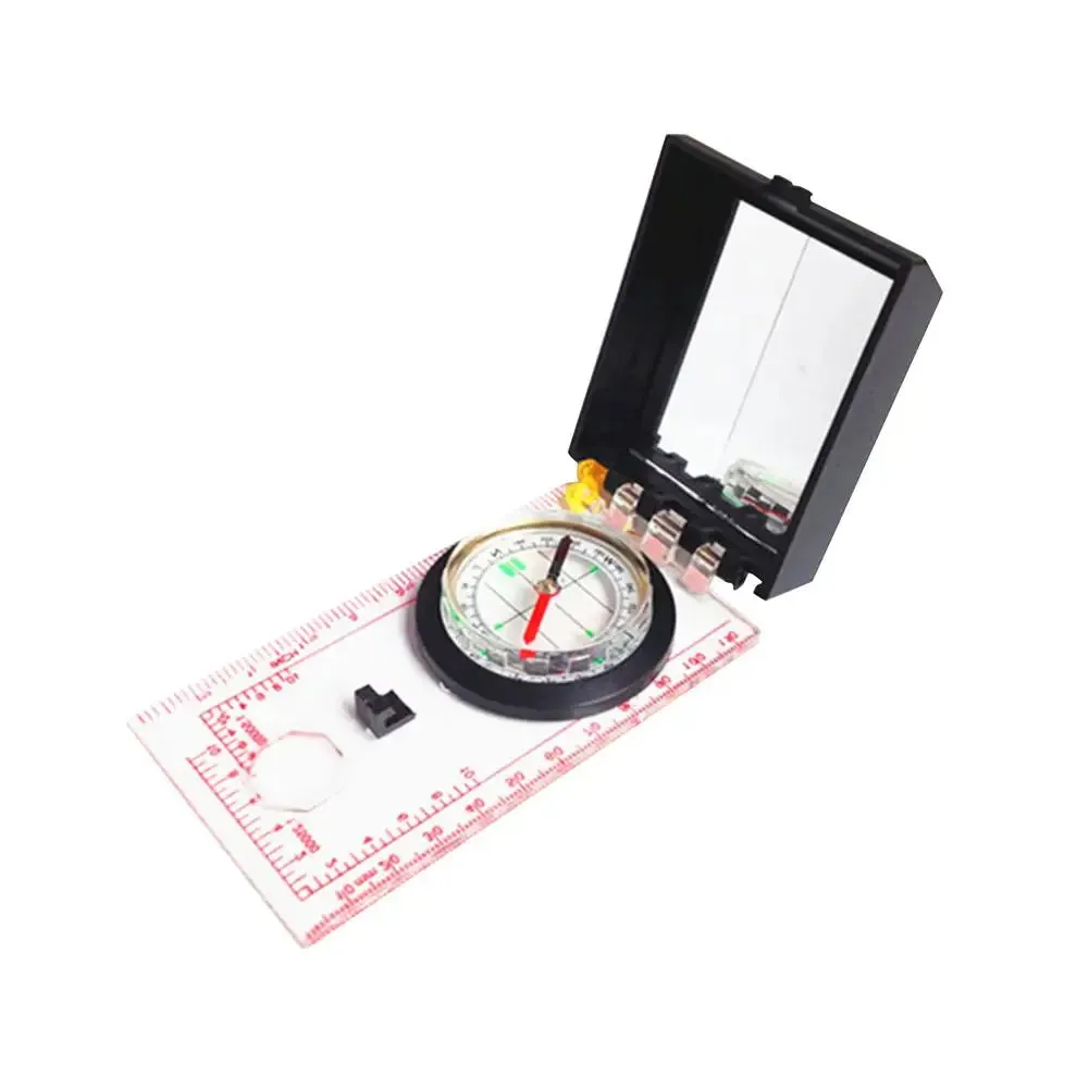 Portable Magnifying Compass - Navigation Map Reading Compass with Lanyard, Mirror, and Ruler for Camping, Hiking, and Traveling