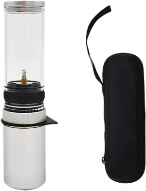 Portable Outdoor Gas Lamp, Gas Lantern Dreamlike Candle Lamp Portable Tent Lantern Glass Mantle Lantern for Camping, for Hiking, Fishing(with Gas Box White)