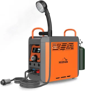 Portable Propane Water Heater Built-in battery for Showering & Cleaning Instant Hot Water Heater for Camping with Overheating Protection, Outdoor Use Only Water Pump&Showerhead
