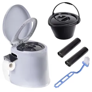 Portable Toilet, Adult and Child Toilet, 5.3 Gallon Mobile Toilet Bucket, Camping and Rv Toilet, Suitable for Camping, Hiking, Rv, Boat, Bedroom