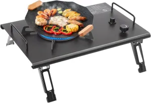 Portable13,648 BTUs Gas Stove, Stainless Steel, Single-Burner, Camping Stove with Electronic Ignition, Folding Design, Carrying Handle, Outdoor Cooking