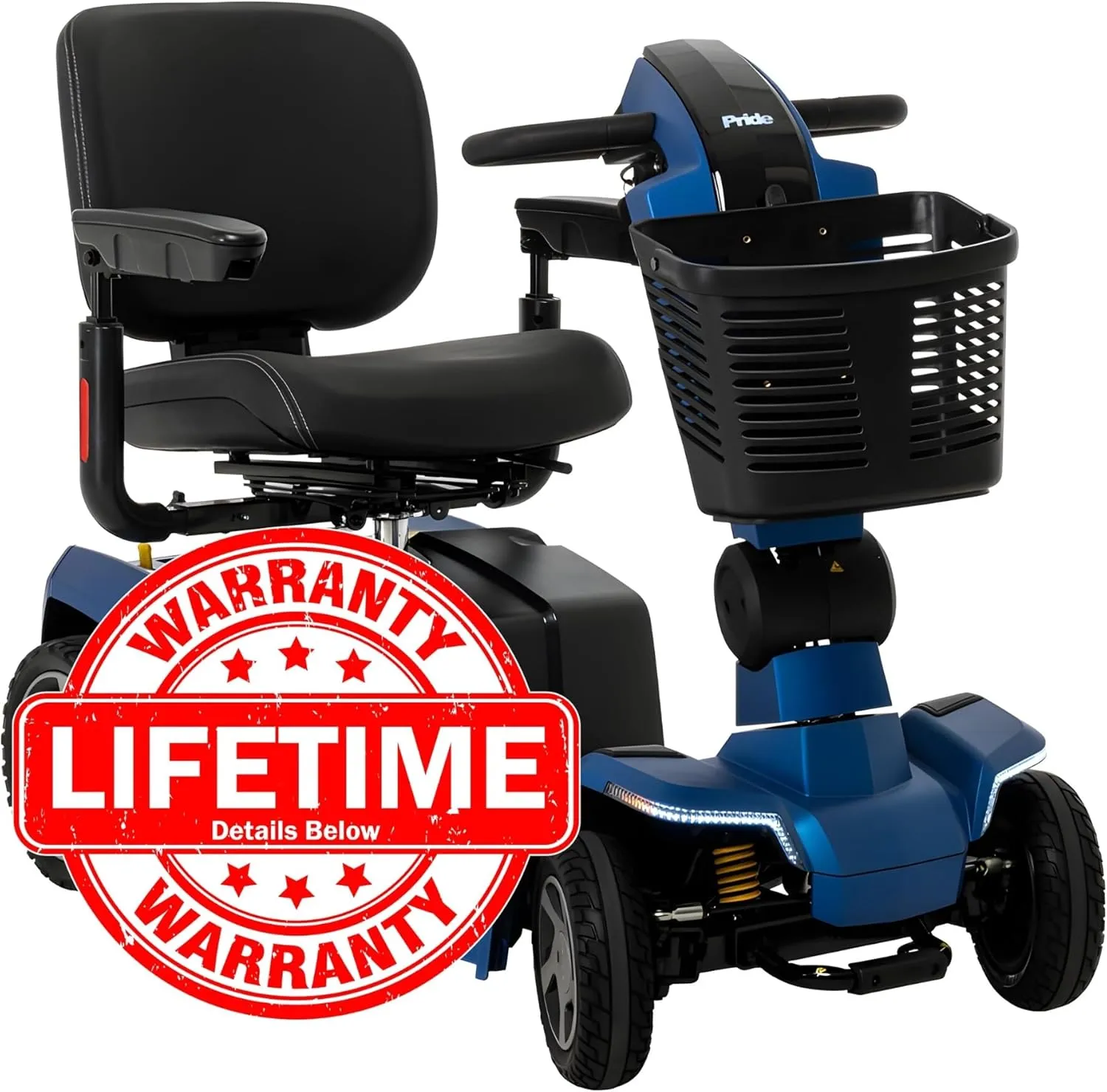 Pride Mobility Zero Turn 10 Scooter - Comfort Mobility for Adults, 400 Lbs Weight Capacity, 40 Ah Battery, Ocean Blue, 20"x20" Fordable Seat - S710ZT
