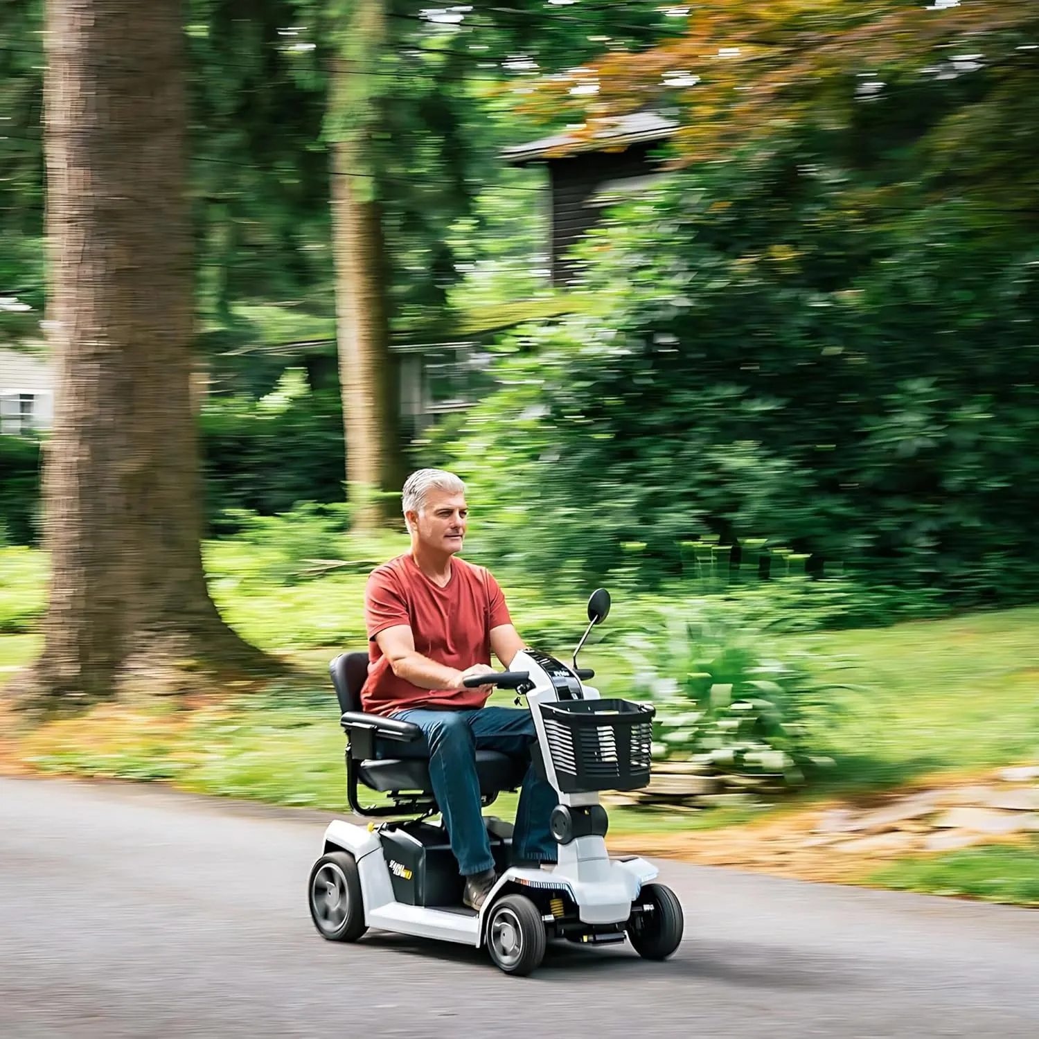 Pride Mobility Zero Turn 10 Scooter - Comfort Mobility for Adults, 400 Lbs Weight Capacity, 40 Ah Battery, Ocean Blue, 20"x20" Fordable Seat - S710ZT