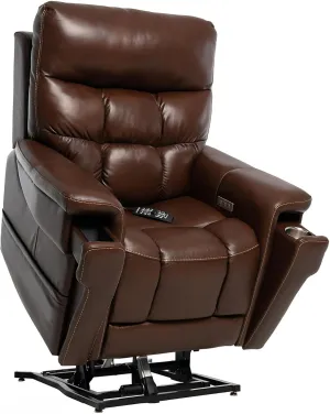Pride Viva Lift Ultra Power Recliners - Lift Chair for Adults, 400 Lbs Weight Capacity, Lithium Battery Backup, 22.5" W x 21" D Comfort Seat, Medium, Sorrento Leather Coffee - PLR4955M