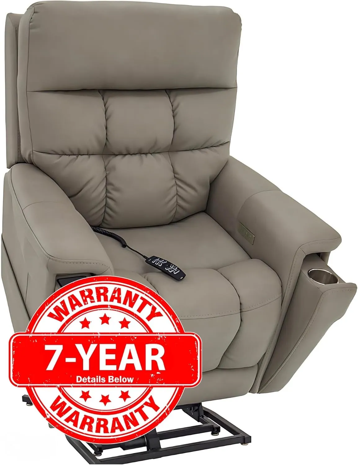 Pride Viva Lift Ultra Power Recliners - Lift Chair for Adults, 400 Lbs Weight Capacity, Lithium Battery Backup, 23" W x 22" D Comfort Seat, Large, Capriccio Dove - PLR4955L