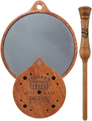Primos Hunting Jackpot Slate, Turkey Hunting Box Call with Comprehensive Conditioning Kit, Brown