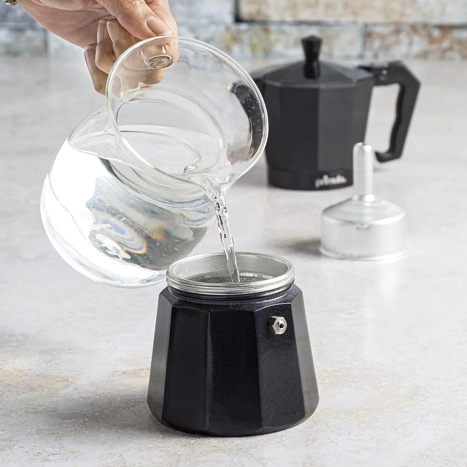 Primula Classic Stovetop Espresso and Coffee Maker, Moka Pot for Italian and Cuban Café Brewing, Greca Coffee Maker, Cafeteras, 6 Espresso Cups, Black