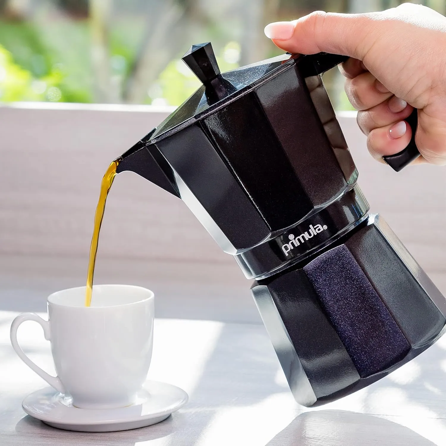 Primula Classic Stovetop Espresso and Coffee Maker, Moka Pot for Italian and Cuban Café Brewing, Greca Coffee Maker, Cafeteras, 6 Espresso Cups, Black