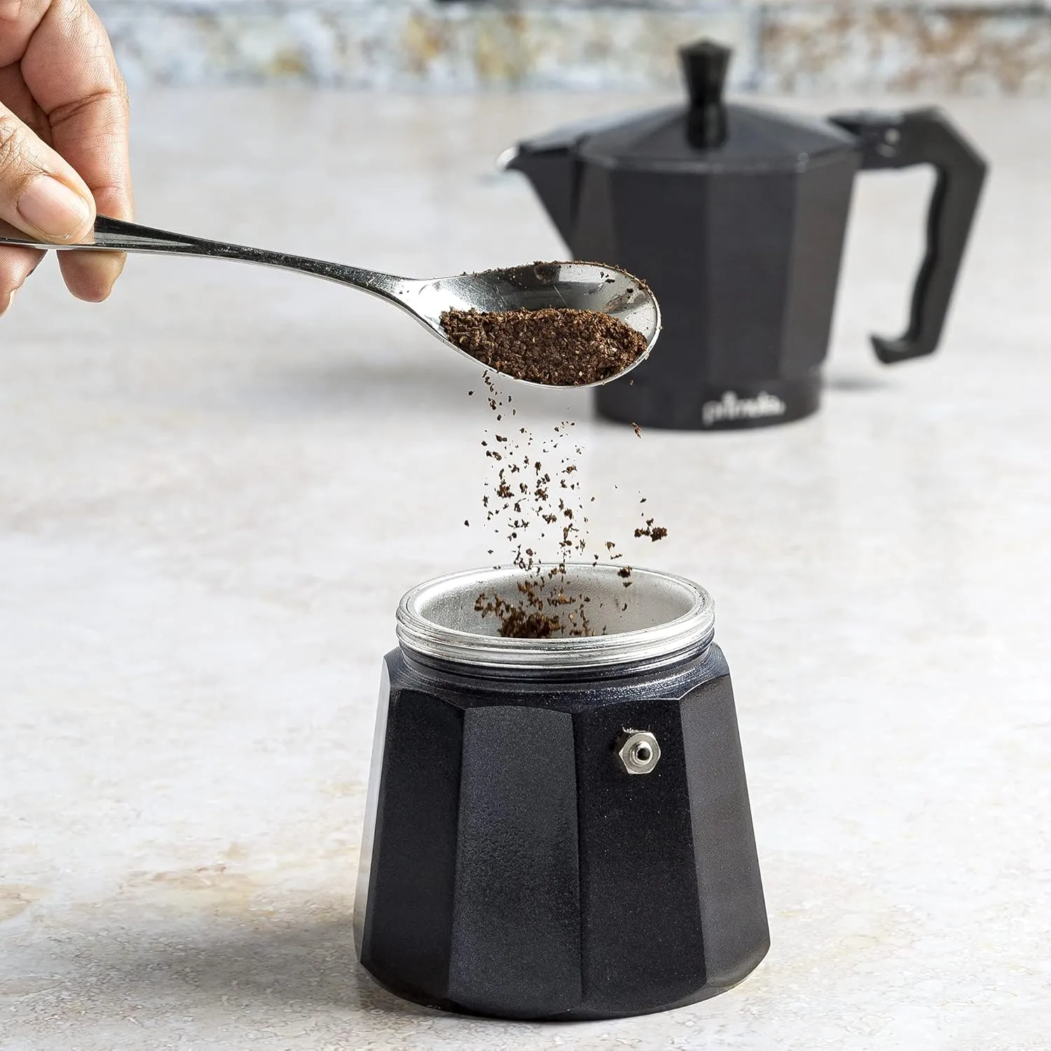 Primula Classic Stovetop Espresso and Coffee Maker, Moka Pot for Italian and Cuban Café Brewing, Greca Coffee Maker, Cafeteras, 6 Espresso Cups, Black