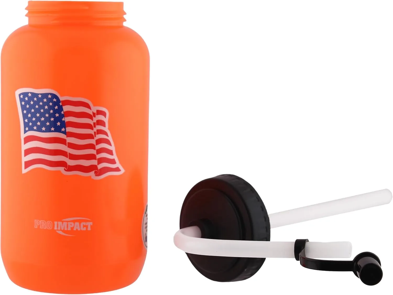 Pro Impact Squeezable Water Bottle Bendable Long Straw - LDPE BPA Free Plastic - Hydration for Baseball Hockey Gym MMA Yoga Boxing Cycling Softball Football Lacrosse (35.5 Oz.)