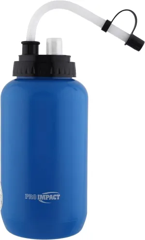 Pro Impact Squeezable Water Bottle Bendable Long Straw Spray cap - LDPE BPA Free Plastic - Hydration Baseball Hockey Gym MMA Yoga Boxing Cycling Softball Football Lacrosse (35.5 Oz.) (Blue)