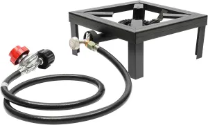 Propane Burner High Pressure Single Propane Burner Heavy-Duty Propane Stove Outdoor Burner with Adjustable 0-20psi Regulator And Propane Regulator Hose Camping Stove Burner for RVS,Decks