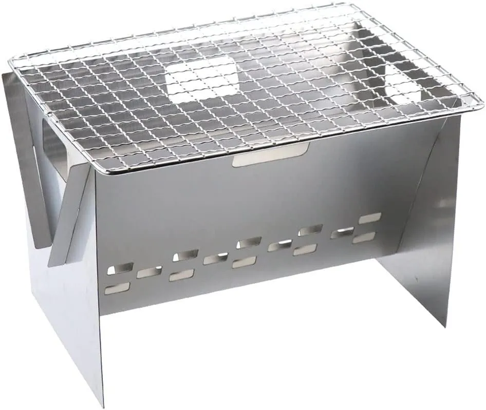 Propane Camp Stove for Travel Camping Stove Stainless Steel Backpacking Stove Mini Folding Wood Burner with Storage Bag for Outdoor Cooking Camping Picnic BBQ