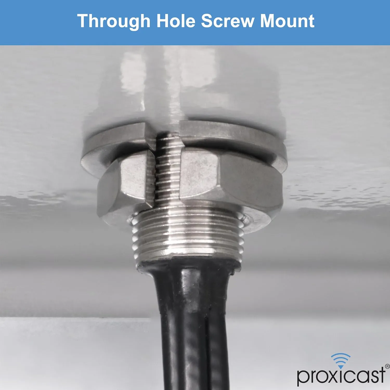 Proxicast 4x4 MIMO 5G Antenna - Vandal Resistant Low Profile Omnidirectional Through-Hole Mount - 12 ft Coax - Black - Compatible with Cisco, Cradlepoint, Digi, MoFi & Others (ANT-121-T44-B-12)