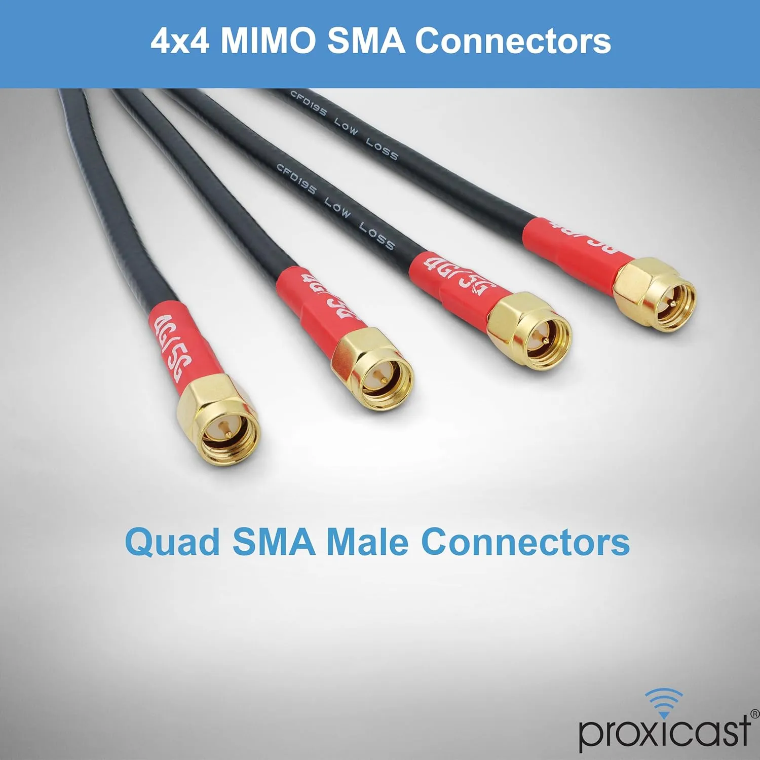 Proxicast 4x4 MIMO 5G Antenna - Vandal Resistant Low Profile Omnidirectional Through-Hole Mount - 12 ft Coax - Black - Compatible with Cisco, Cradlepoint, Digi, MoFi & Others (ANT-121-T44-B-12)