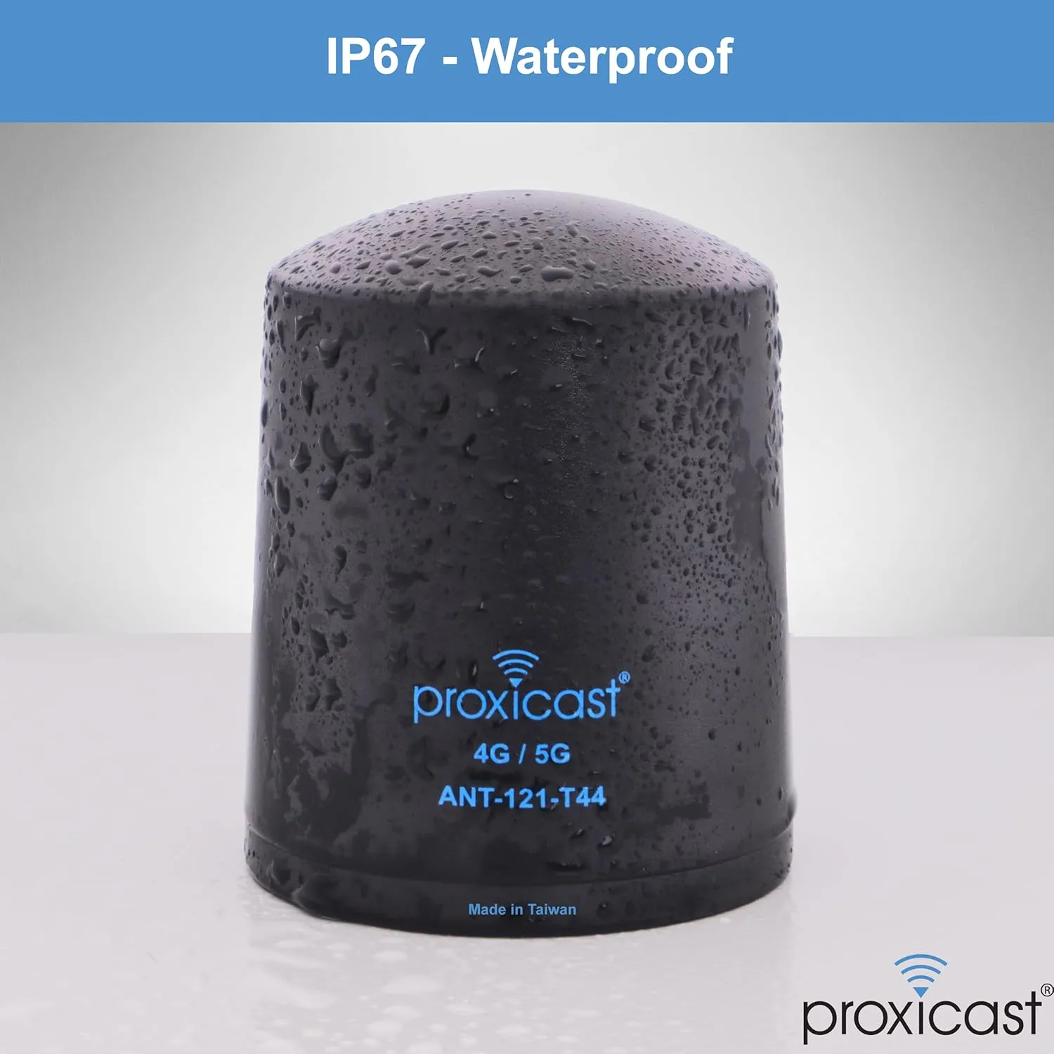 Proxicast 4x4 MIMO 5G Antenna - Vandal Resistant Low Profile Omnidirectional Through-Hole Mount - 12 ft Coax - Black - Compatible with Cisco, Cradlepoint, Digi, MoFi & Others (ANT-121-T44-B-12)