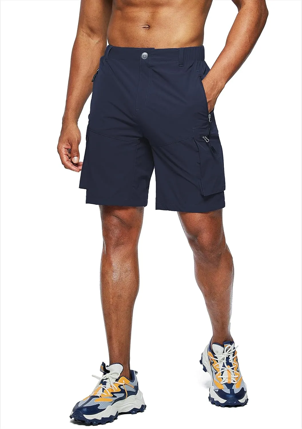 Pudolla Men's Hiking Cargo Shorts Quick Dry Outdoor Travel Shorts for Men with Multi Pocket for Fishing Camping Casual
