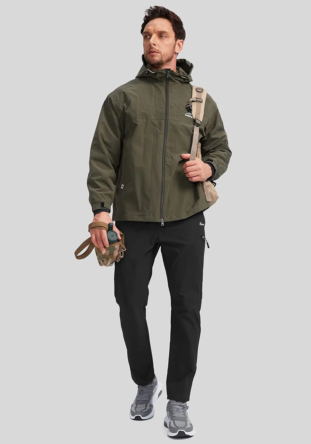 Pudolla Men's Lightweight Hiking Pants with 7 Pockets Quick Dry Water Resistant Fishing Travel Pants