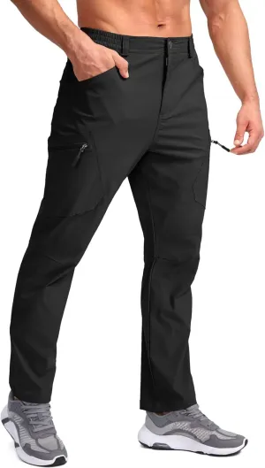 Pudolla Men's Lightweight Hiking Pants with 7 Pockets Quick Dry Water Resistant Fishing Travel Pants