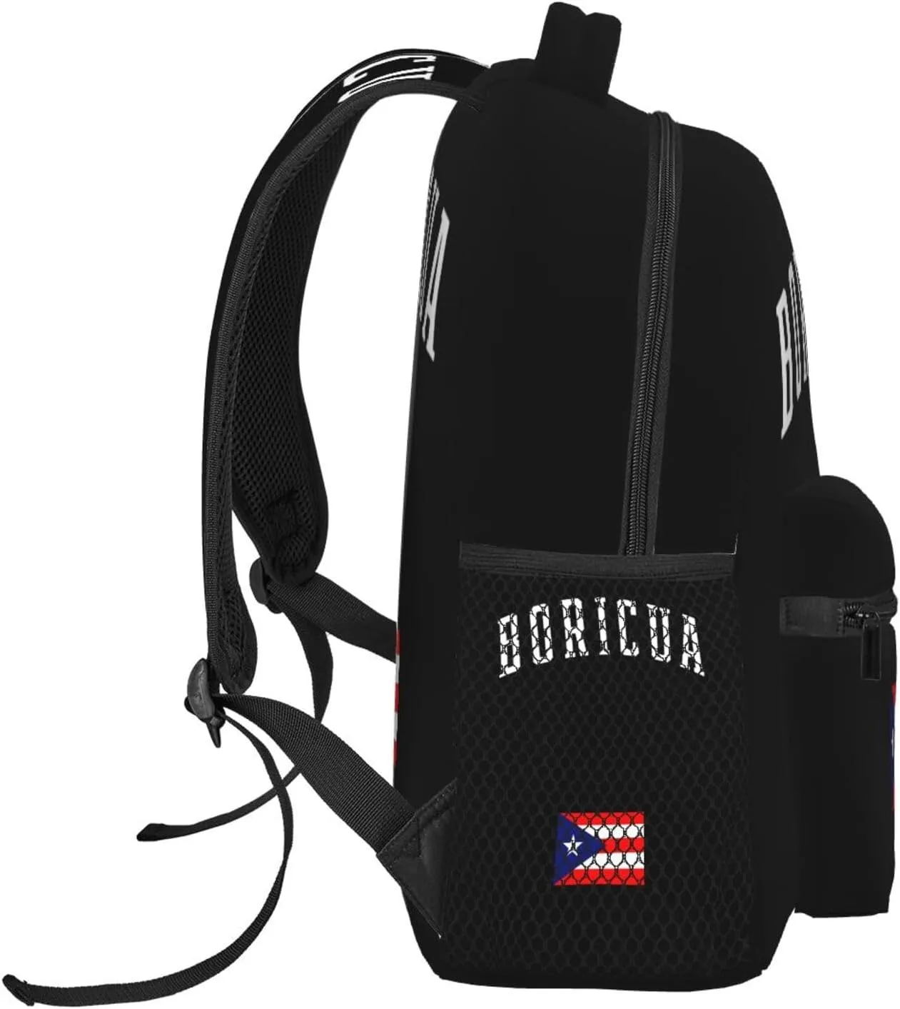 Puerto Rico Flag Backpack Adjustable Shoulder Strap Bookbag, Casual Daypack Lightweight Backpack for Adults