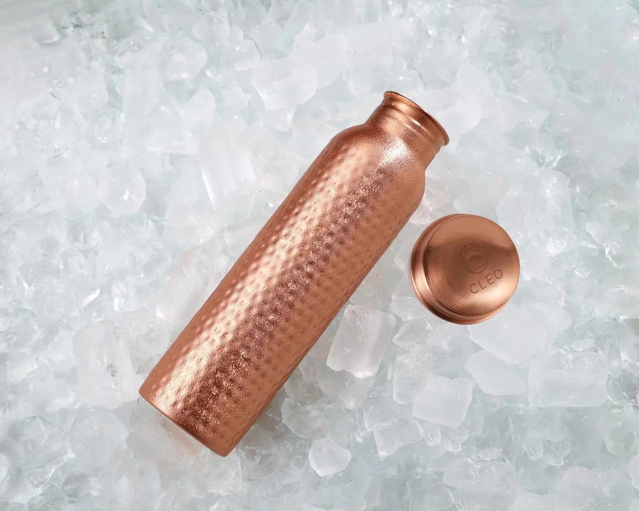Pure Copper Water Bottle, 950 ML (32.5 Oz) - Hand-crafted Hammered Copper Vessel - Certified Insulated Water Bottle Great for Sports, Yoga & Everyday Use