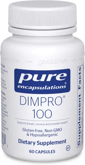 Pure Encapsulations DIMPRO 100 - Diindolylmethane Supplement - for Breast, Cervical & Prostate Health - Gluten Free & Vegan - 60 Capsules