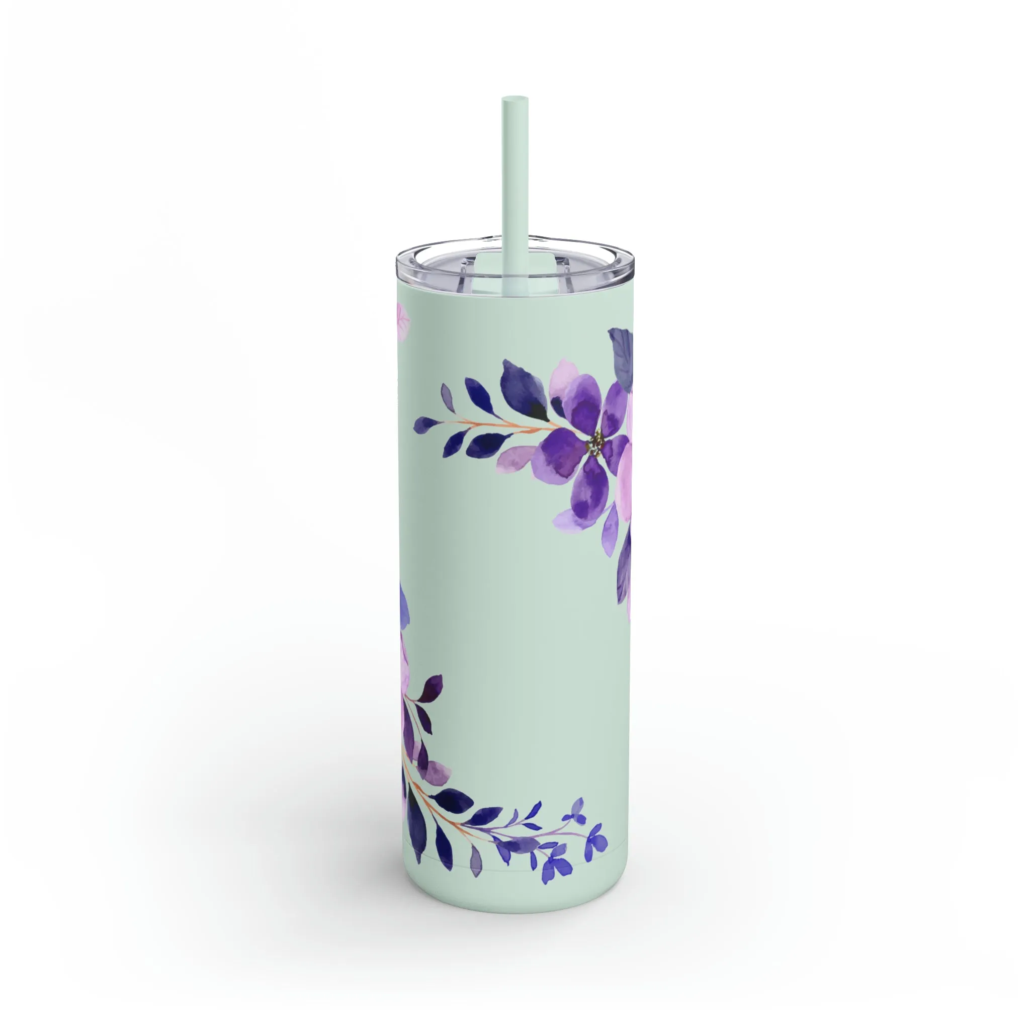Purple Flower Tumbler 20oz Skinny