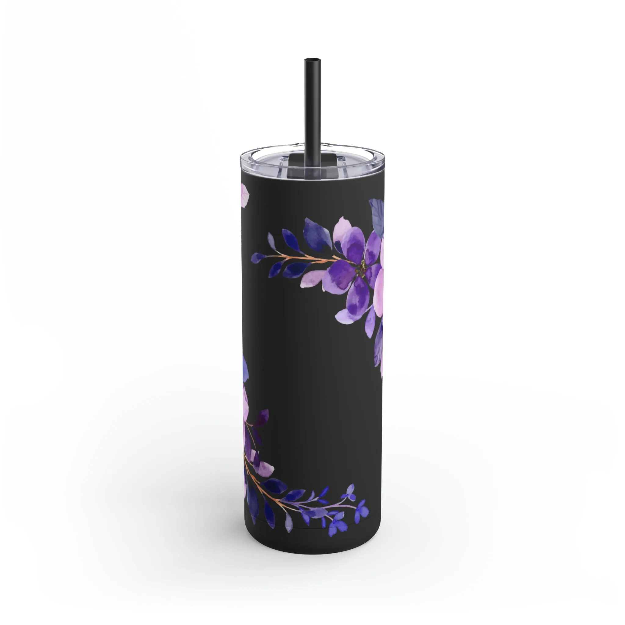Purple Flower Tumbler 20oz Skinny