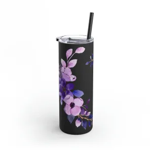Purple Flower Tumbler 20oz Skinny