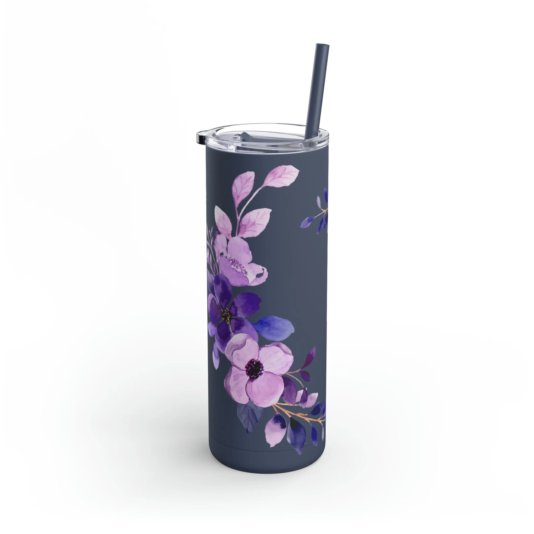 Purple Flower Tumbler 20oz Skinny