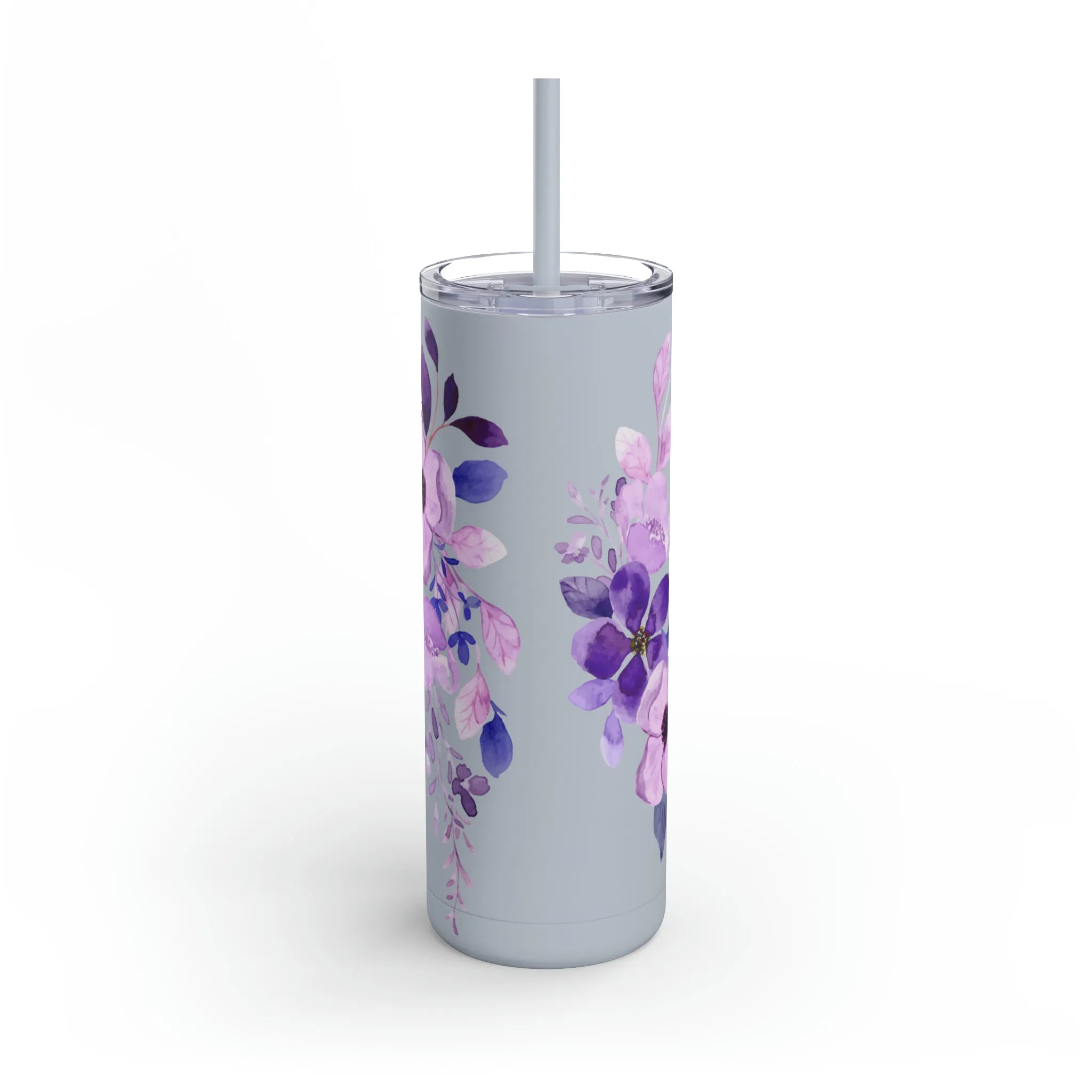 Purple Flower Tumbler 20oz Skinny