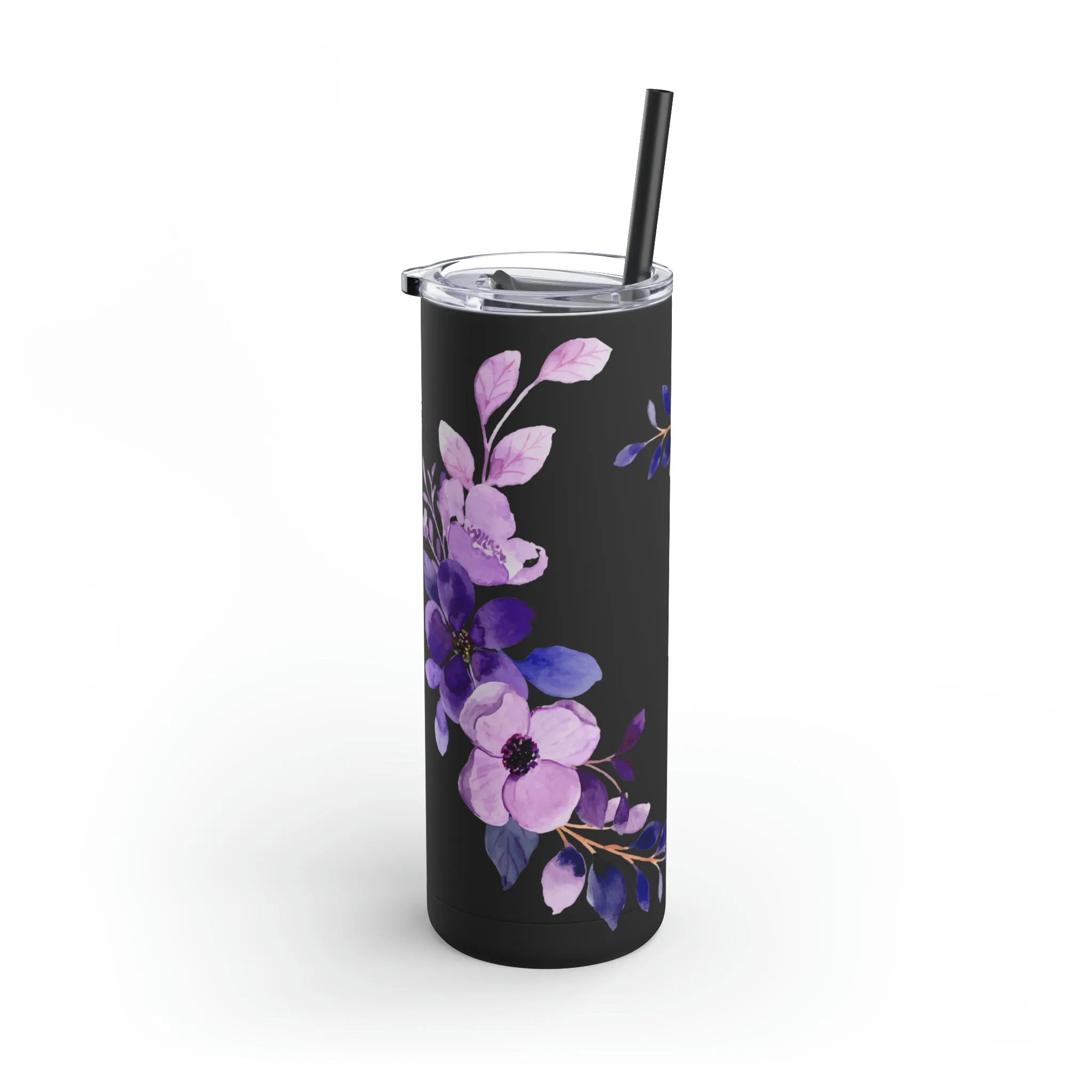 Purple Flower Tumbler 20oz Skinny