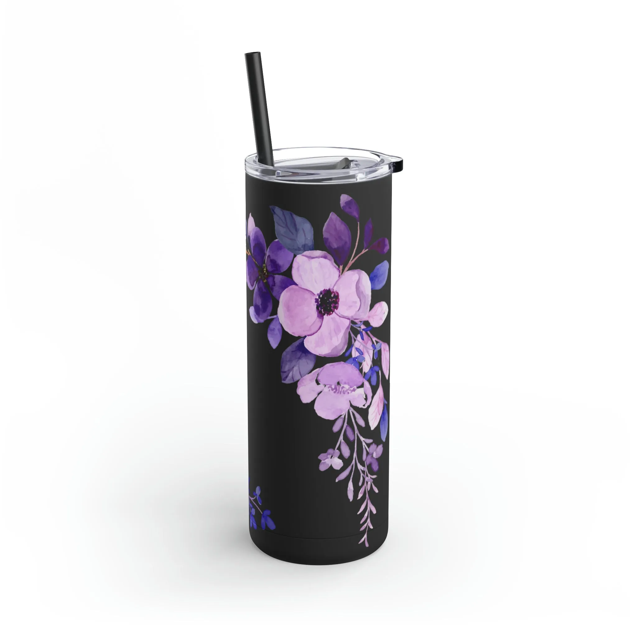 Purple Flower Tumbler 20oz Skinny