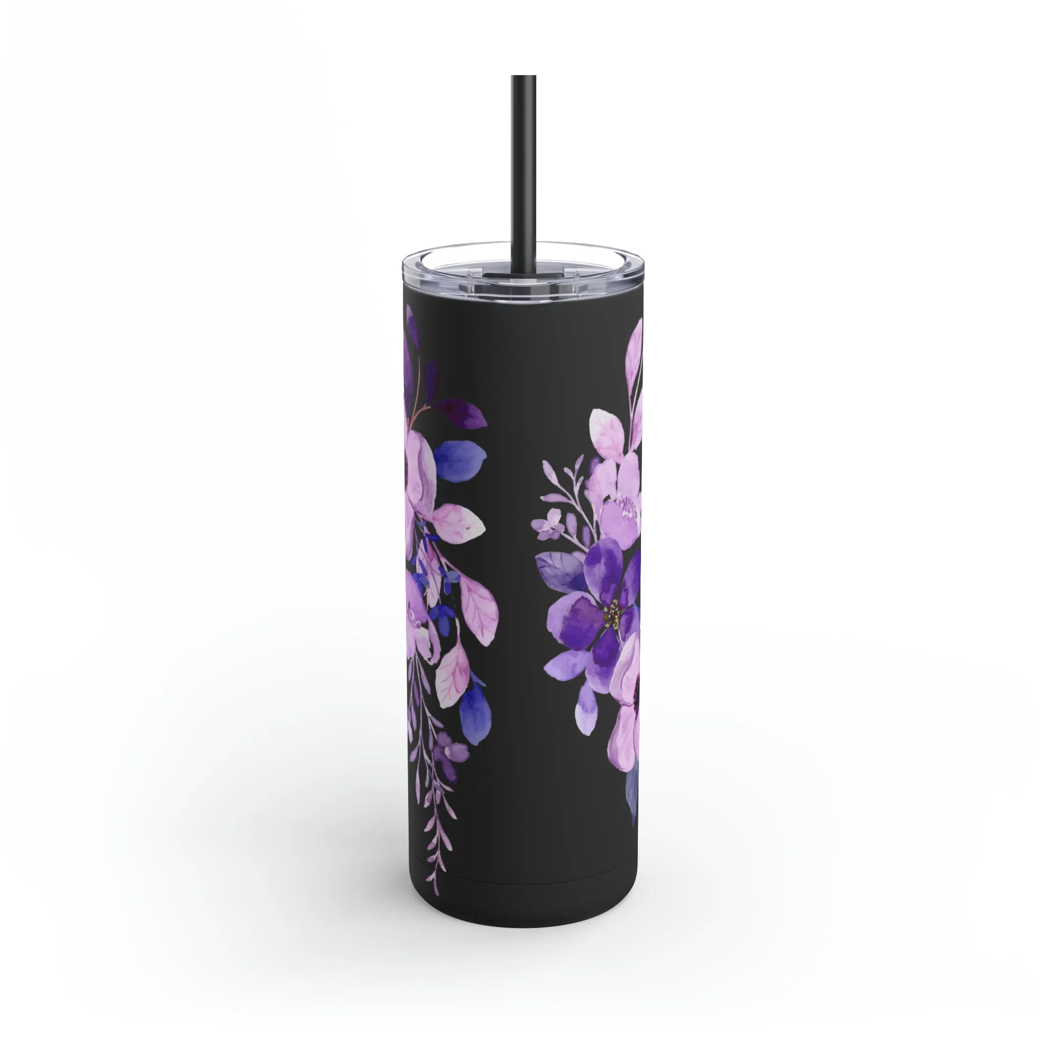 Purple Flower Tumbler 20oz Skinny