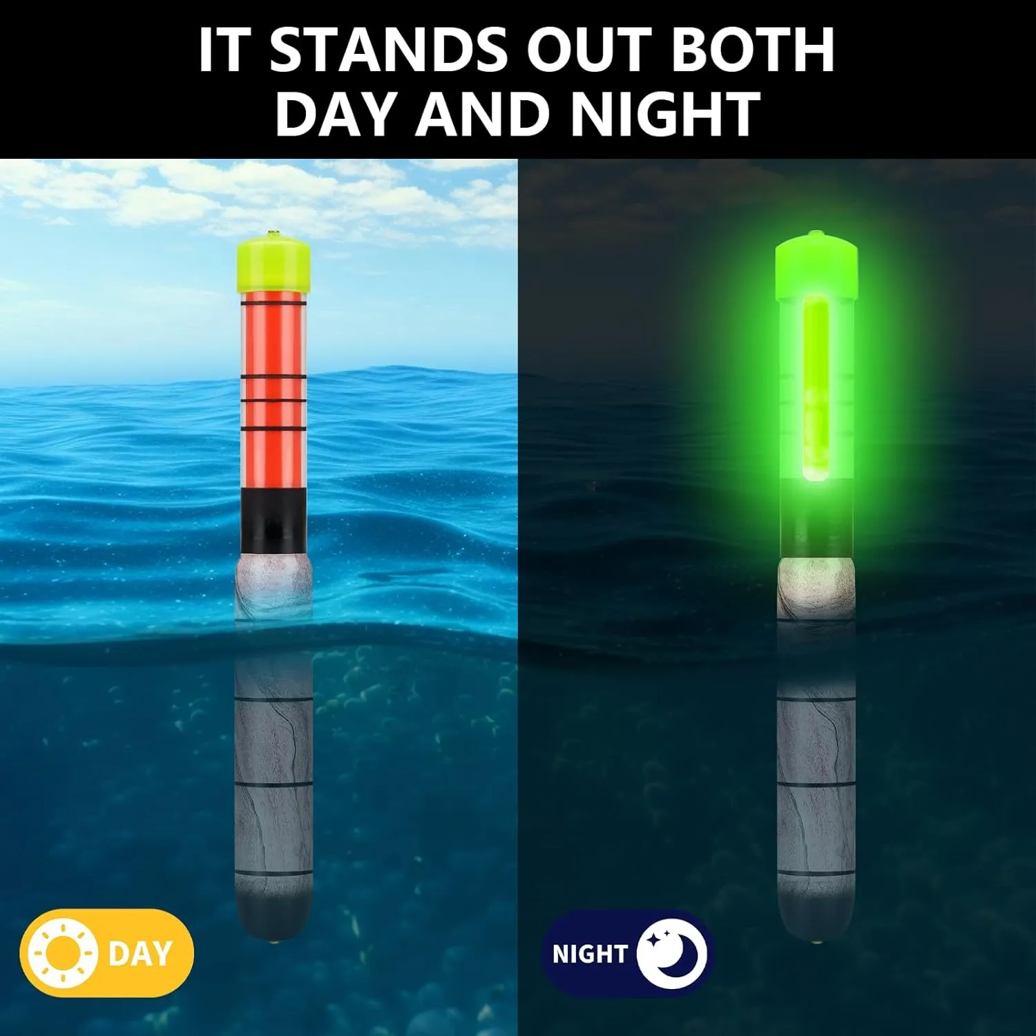 QualyQualy Weighted Fishing Bobbers Floats for Catfish, Ultimate Long Casting Fishing Floats Glow in Dark Bobber for Fishing Freshwater Saltwater