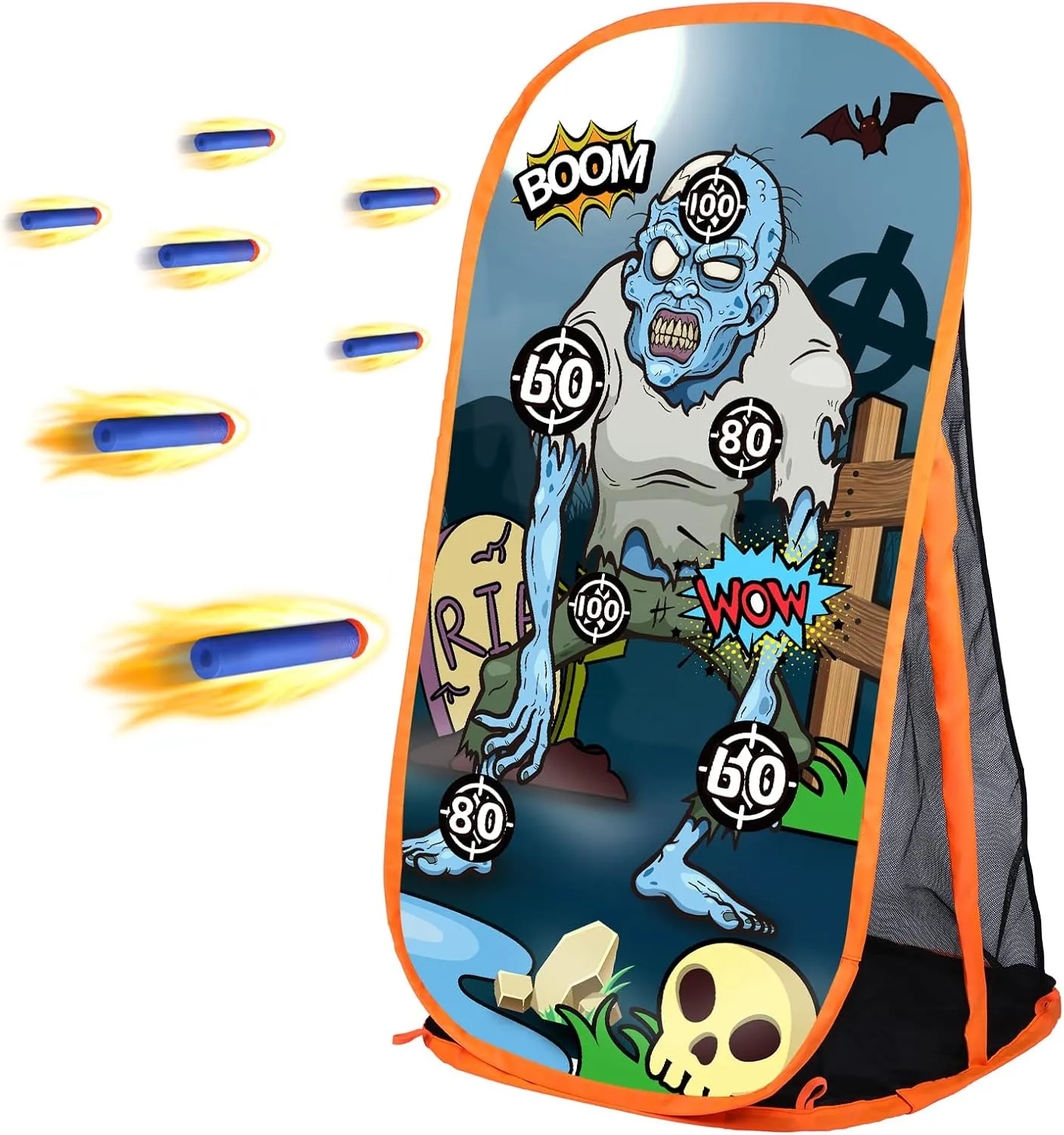 Quanquer Toy Foam Blasters Shooting Practice Target Compatible with Nerf Toy Blasters - Zombie Shooting Target Game with Net - Ideal Shooting Games Toy Gift for Boys Girls Indoor Outdoor Activity