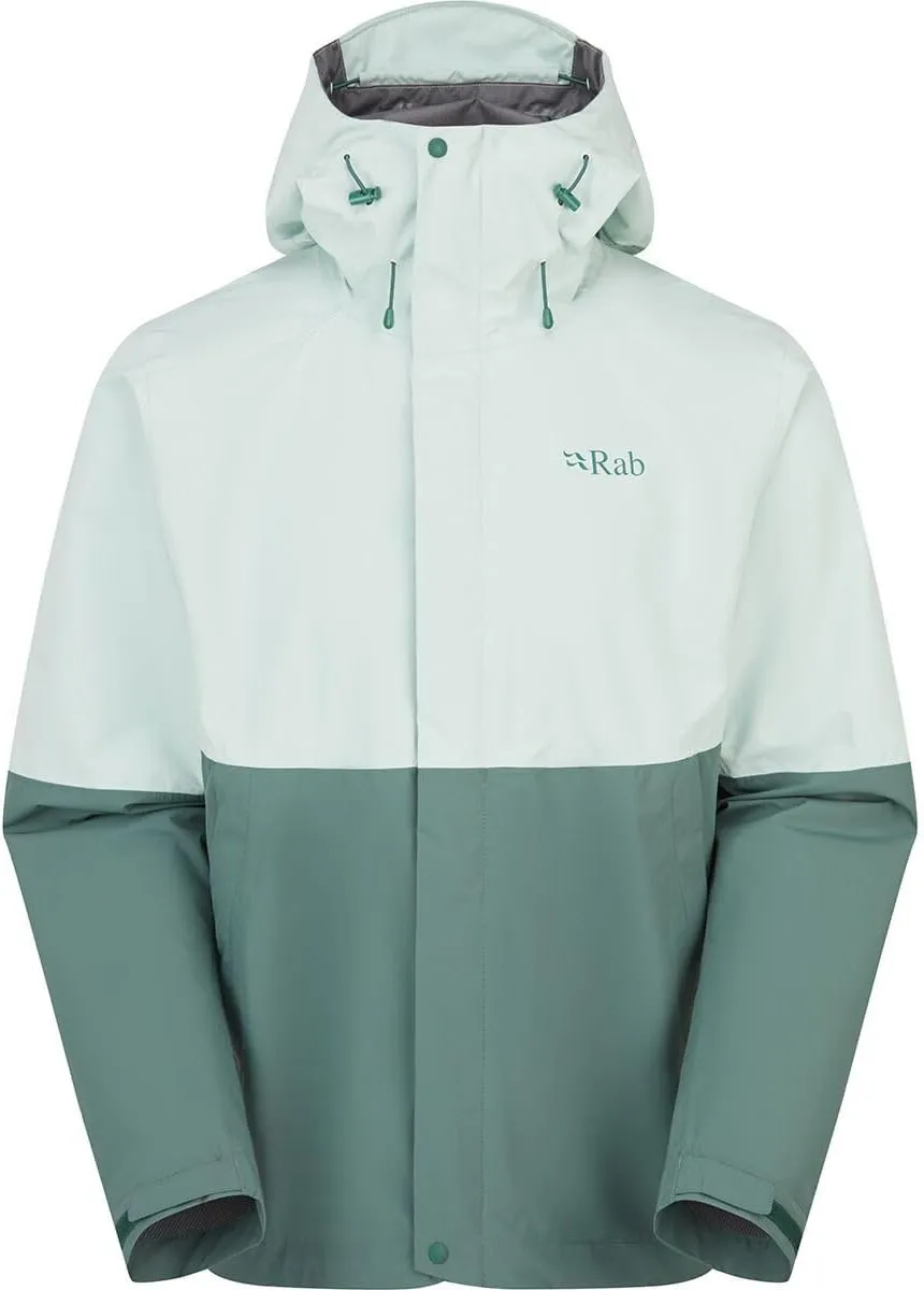 Rab Men's Downpour Jacket - Lightweight Waterproof Hooded Coat for Hiking & Trekking