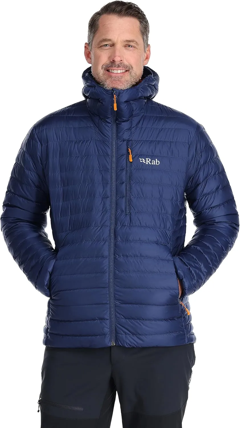 Rab Men's Microlight Alpine 700-Fill Down Hooded Puffer Jacket for Hiking & Skiing