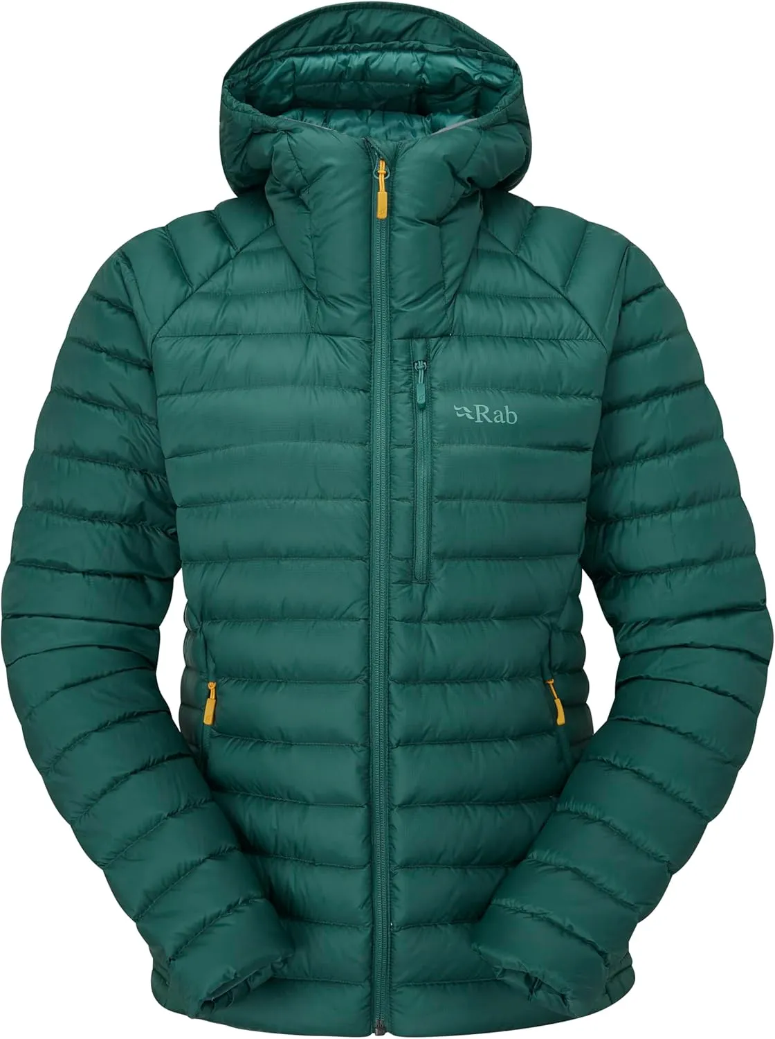 Rab Women's Microlight Alpine 700-Fill Down Hooded Puffer Jacket for Hiking & Skiing