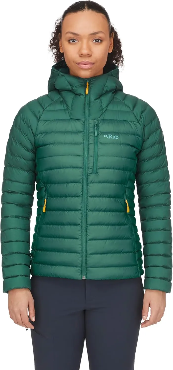 Rab Women's Microlight Alpine 700-Fill Down Hooded Puffer Jacket for Hiking & Skiing