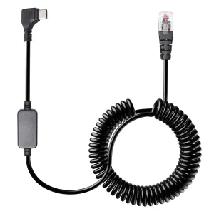 Radar Detector Colied Cord with USB-C to RJ11 Plug Cable 5V-12V Power Cable Compatible with Escort Uniden Radenso XP Beltronics Cobra Whistler 9.8FT Powered for 12V Radar Detectors