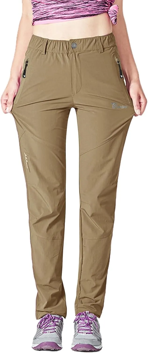 Rdruko Women's Hiking Pants Lightweight Quick Dry Water Resistant Outdoor Travel Fishing Pants with Pockets