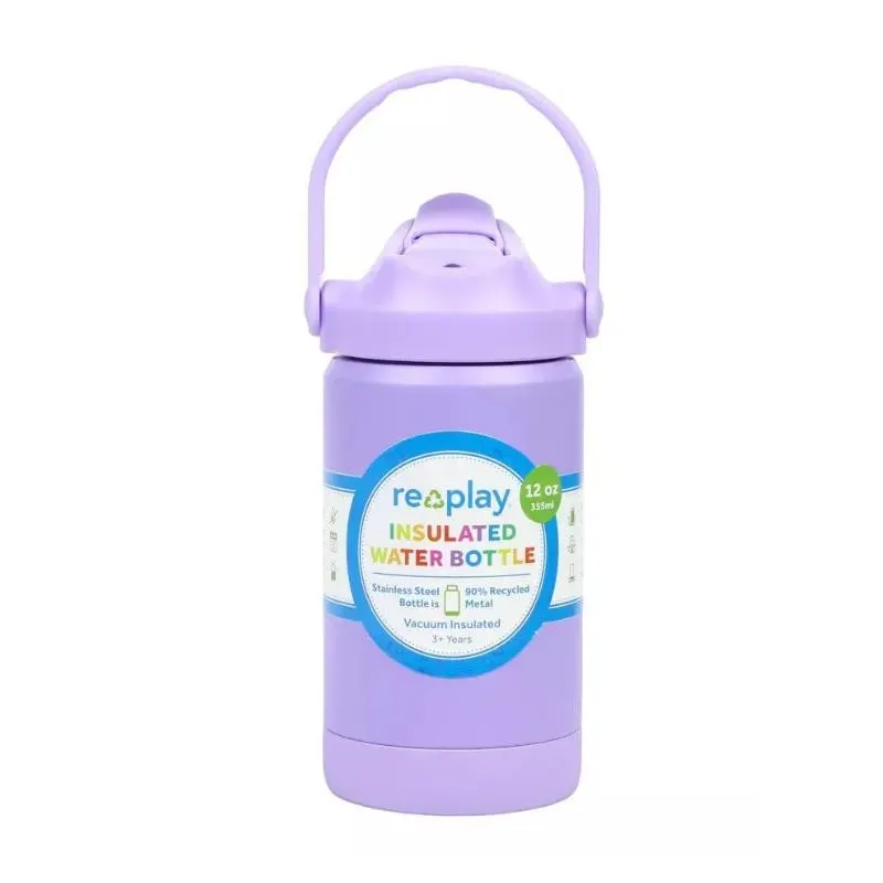 Re-Play - 12 Oz Insulated Recycled Stainless Steel Water Bottle, Lavender